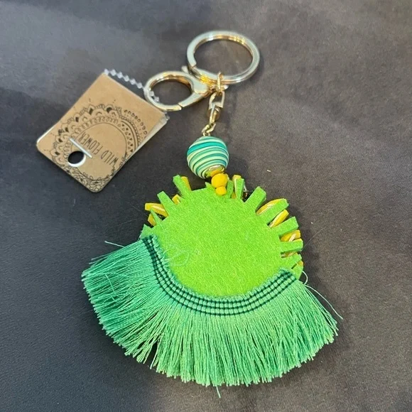 Rhinestone And Beaded Evil Eye Frig Key Chain - Picture 2 of 2